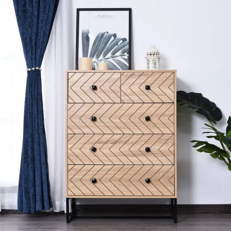 HOMCOM боковой шкаф ящик 5 ящиков тумбочка Органайзер офисное хранение 80x39 5x110