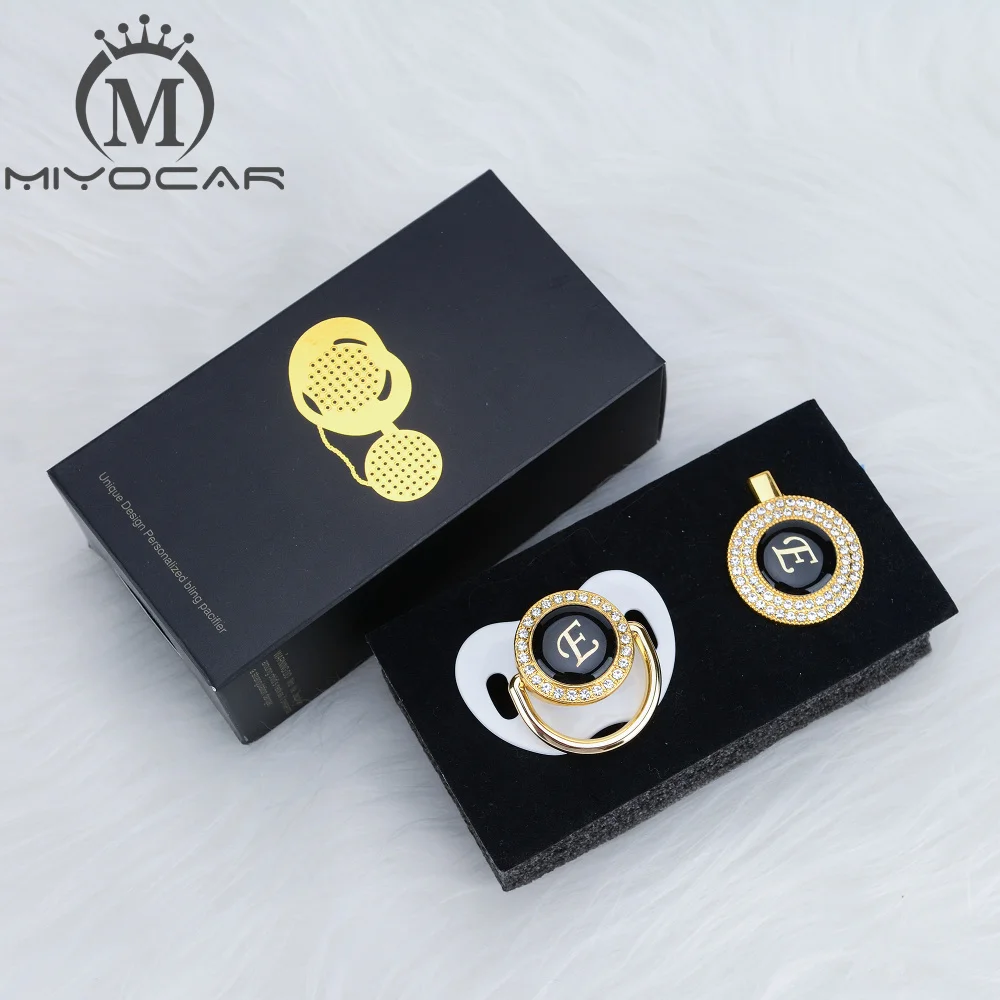 Милая блестящая Соска пустышка MIYOCAR набор с зажимом именем и инициалами буква E