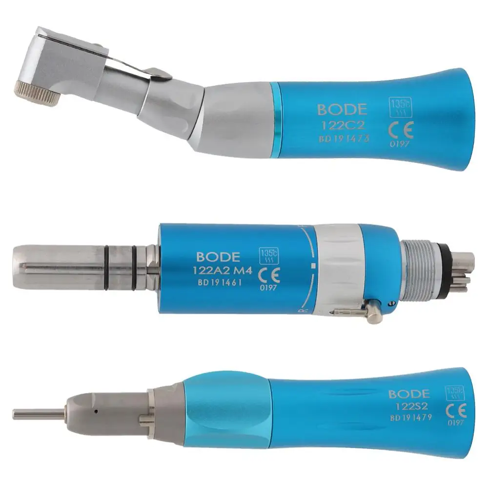 Low Kit 4Holes Blue Стоматологическая низкой Скорость наконечник воздушной турбиной прямой угловой наконечник пневматический двигатель 2/4 отверстия доступных BODE розовый - Цвет: Low Kit 4Holes Blue
