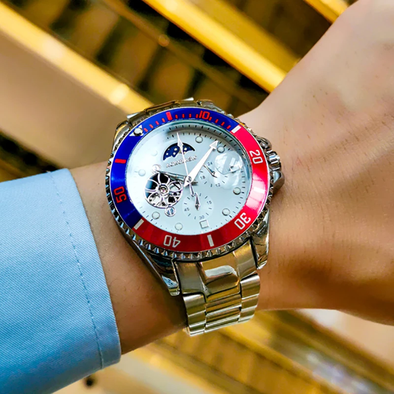 наручные часы Мужские Водонепроницаемые механические с календарем от AOKULASIC