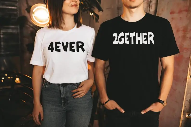 Skuggnas Forever Together Shirts Couple Shirts Summer Fashion Tumblr Matching T shirt Valentine's Day gift Couple's Shirt