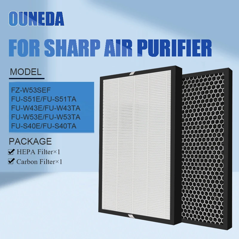 

FZ-W53SEF фильтр с углеродным фильтром и HEPA-фильтром для острых фотографий, FU-W53TA и FU-W43TA, фильтр очистителя воздуха