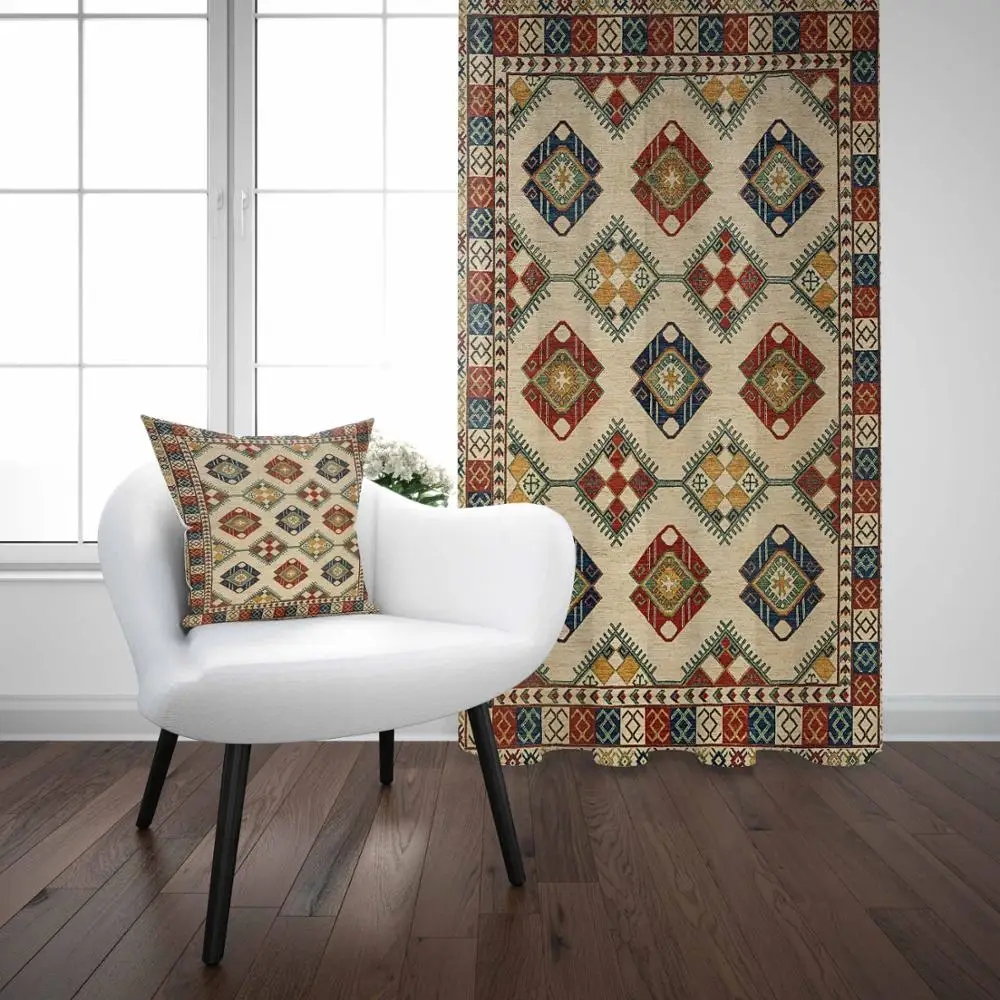 Турецкий винтажный геометрический этнический дизайн с 3D принтом занавеска на