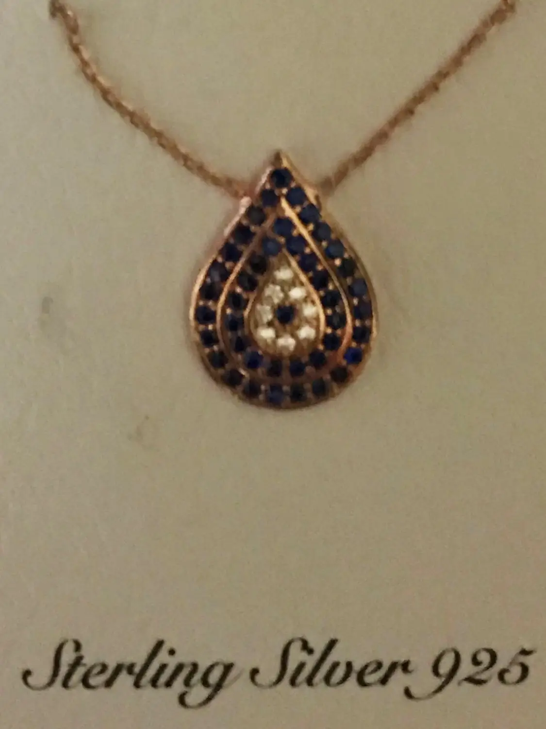 

YOUR ELEGANT ELEGANT NECKLACE WITH BLUE AND WHITE STONE DROPPES STARLING SILVER 925