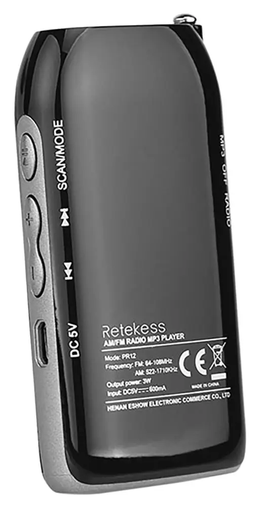 Карманный мини радиоприемник с mp3 Retekess PR12 black |