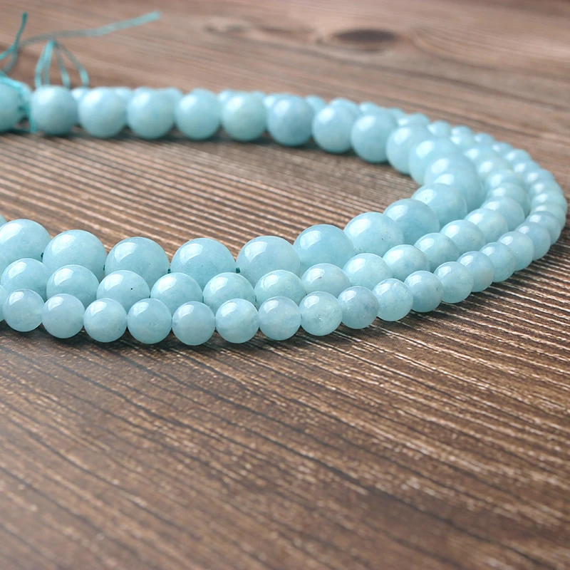 

Sky Blue Aquamarine Loose Beads Natural Stone Beads For Diy Jewelry Making Bracelet Neckalce Holiday Birthday Gift Accessories