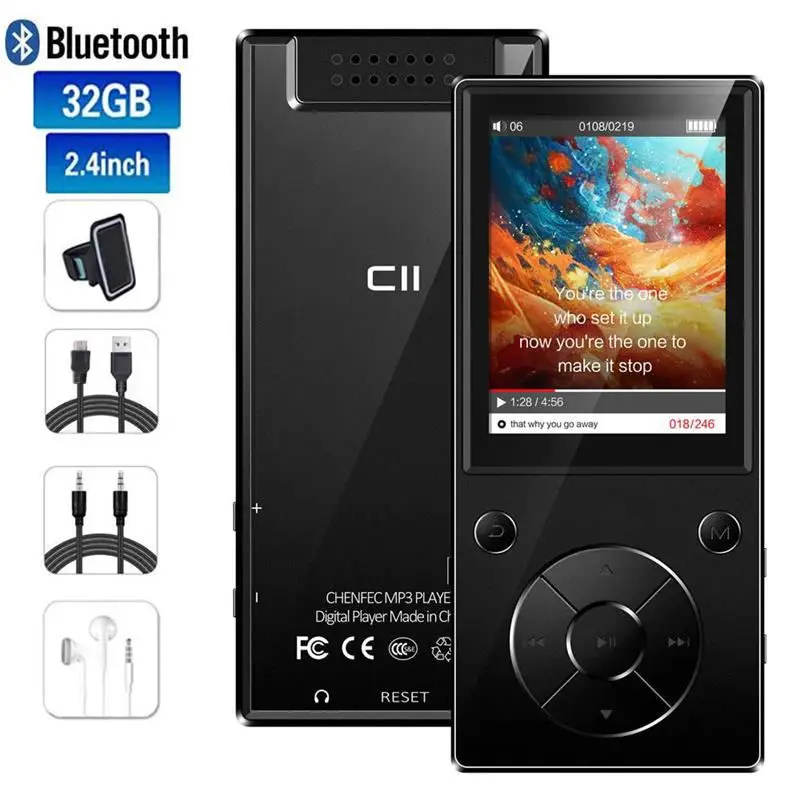 32 Гб MP4 плеер Bluetooth5.0 с 2 4 дюймов Большой Экран Встроенный динамик без потерь HiFi