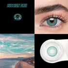2 шт. (1 пара) цветные контактные линзы Синие Красивые контактные линзы для зрачков для макияжа глаз Коричневый Серый цвет без близорукости без рецепта