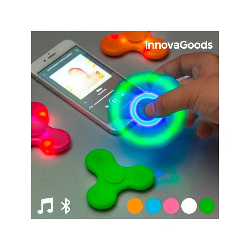 Спиннер светодиодный с динамиком и Bluetooth InnovaGoods| |
