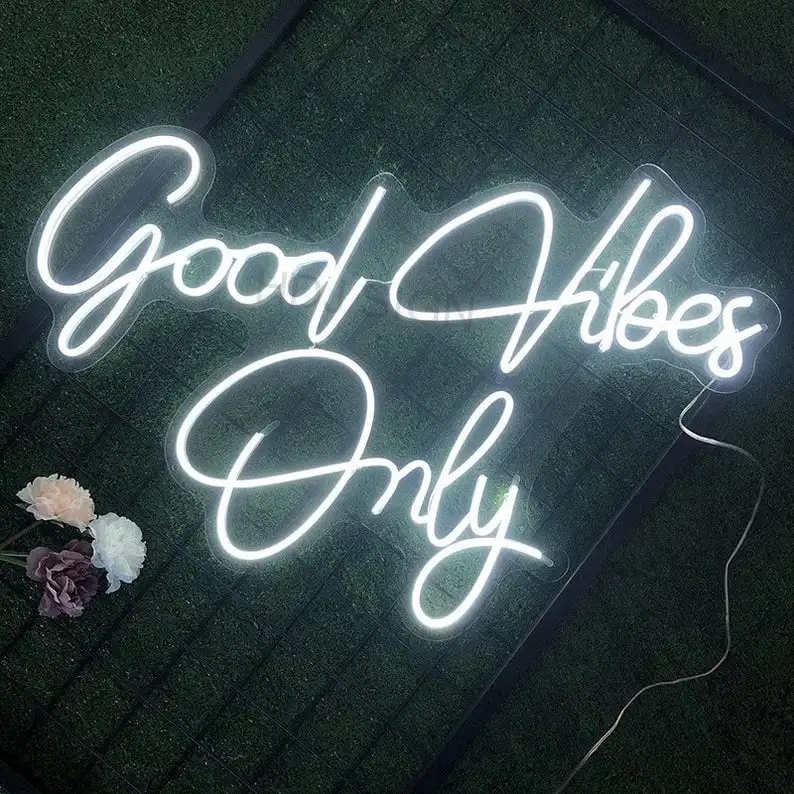 

GOOD VIBES ONLY Neon sign, Custom Neon Sign Lights Room Decor Bedroom wall decor home decor Personalized gifts
