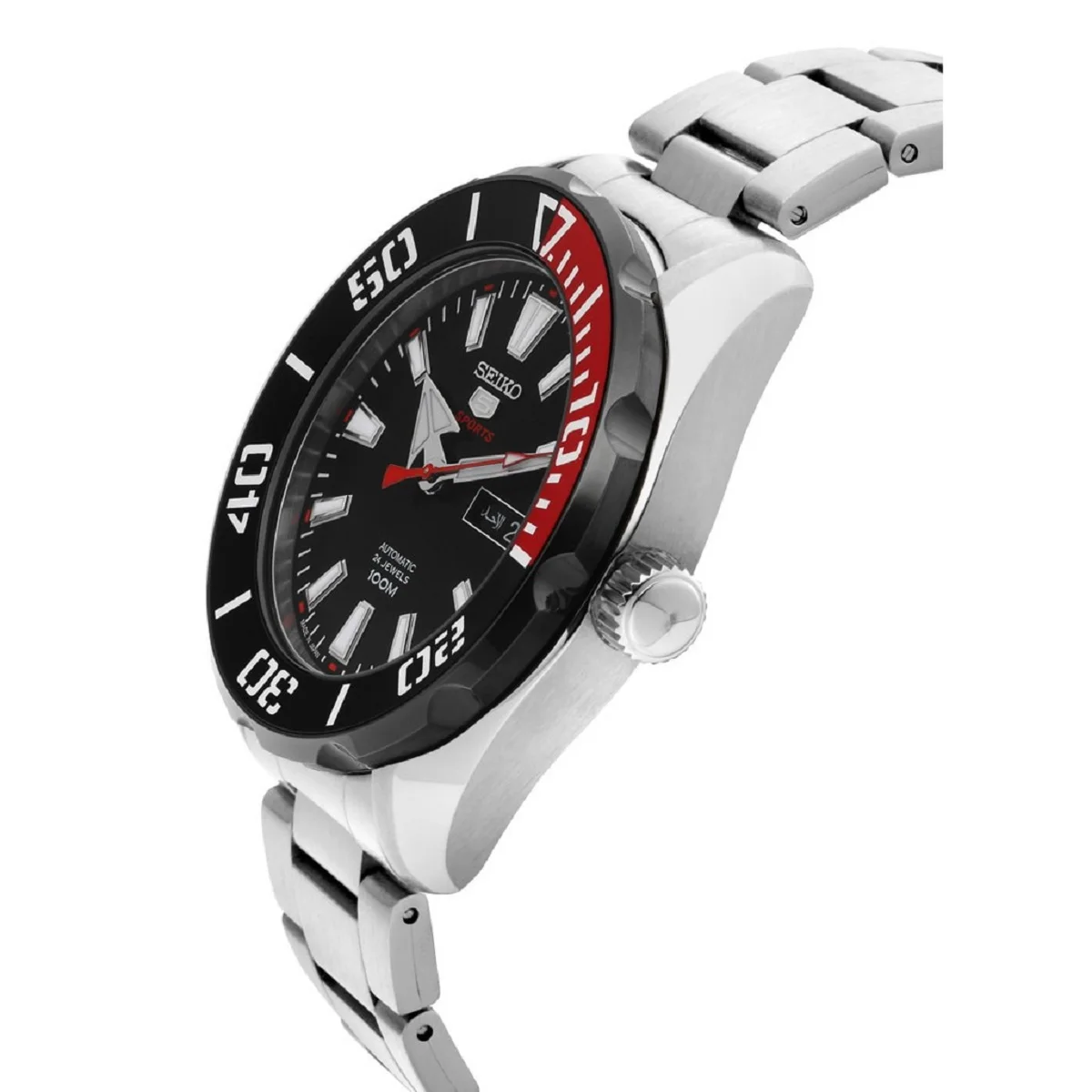 Мужские спортивные часы Seiko 5 с автоматическим циферблатом SRPC57K1 черные из
