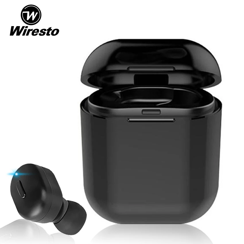 Беспроводная мини-гарнитура Wiresto Bluetooth-наушник на одно ухо спортивные невидимые