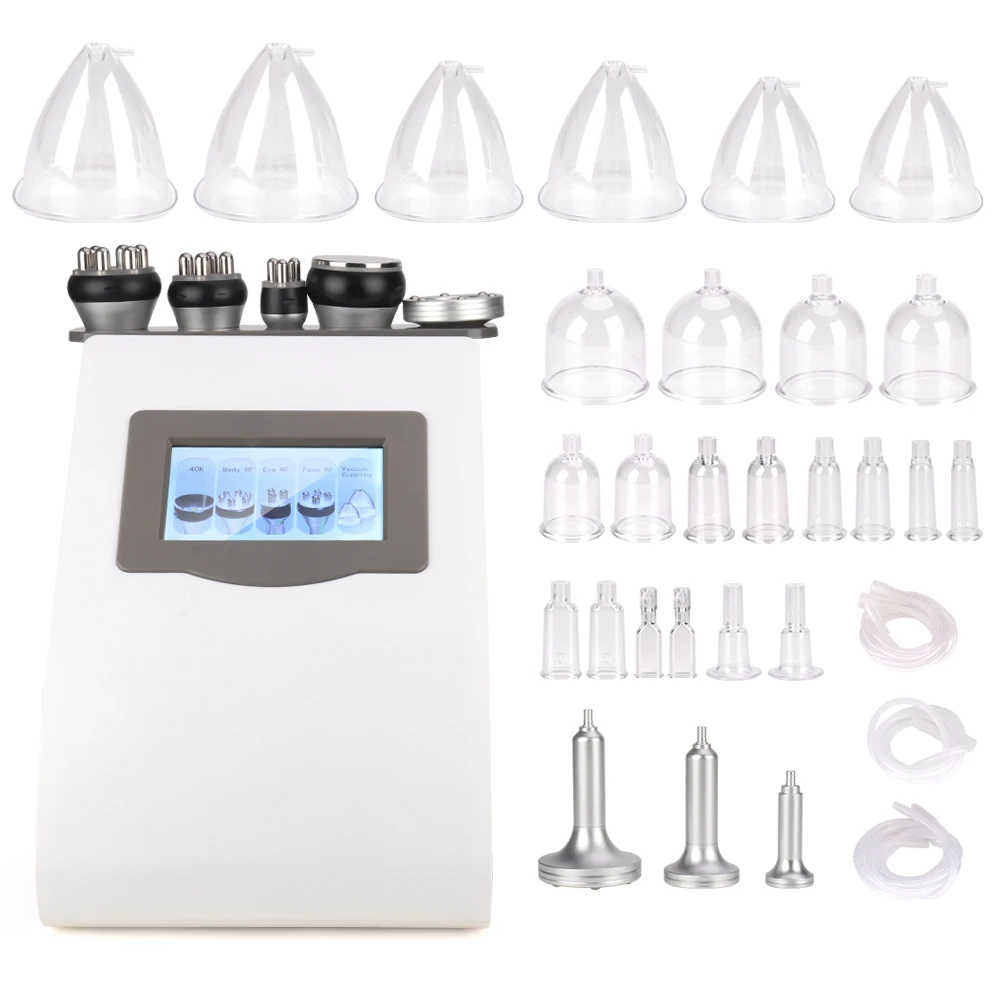 

5 in 1 Cups Breast Enlargement Butt Enhancement Vacuum Therapy RF Cavitation Machine Weight Loss Body Slimming Lifting Device