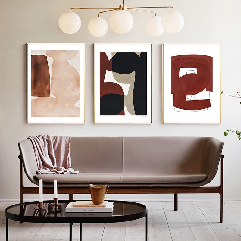 

Boho Pastel Canvas Poster Dark Grey Black Watercolor Painting Wall Artwork Creative Nordic Picture Living Room Wall Decoration