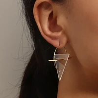 2021 new ins hot geometry transparent womens earring creative mathematical simple triangle gold color fashion jewelry gift