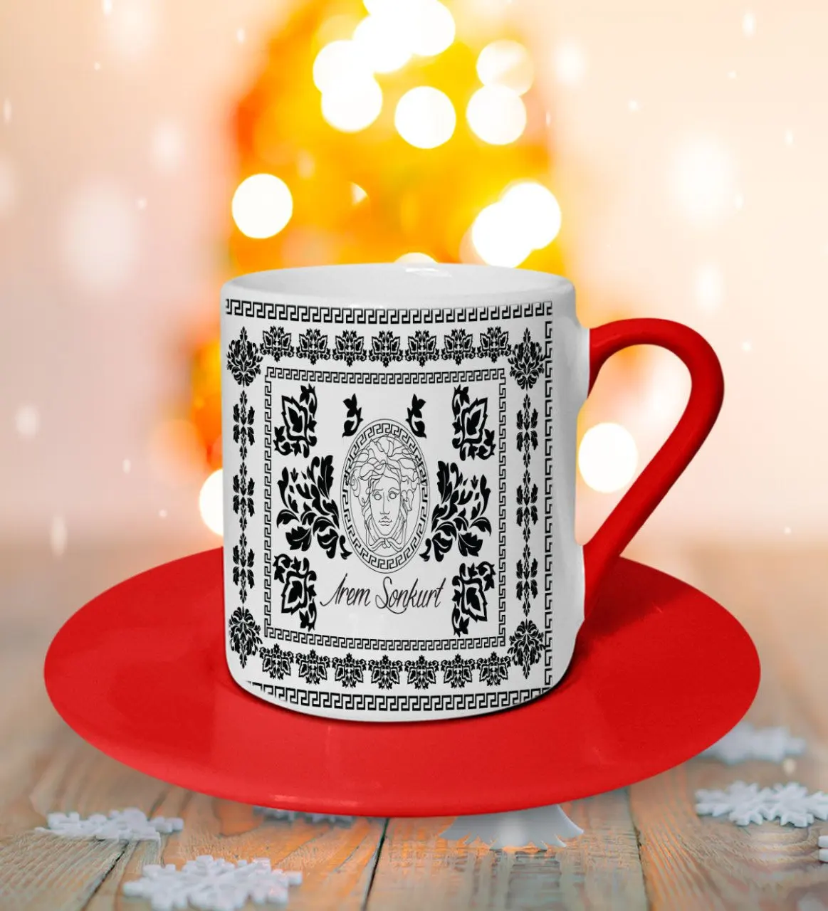 

Персонализированная Этническая красная чашка для кофе по-турецки Ktk1