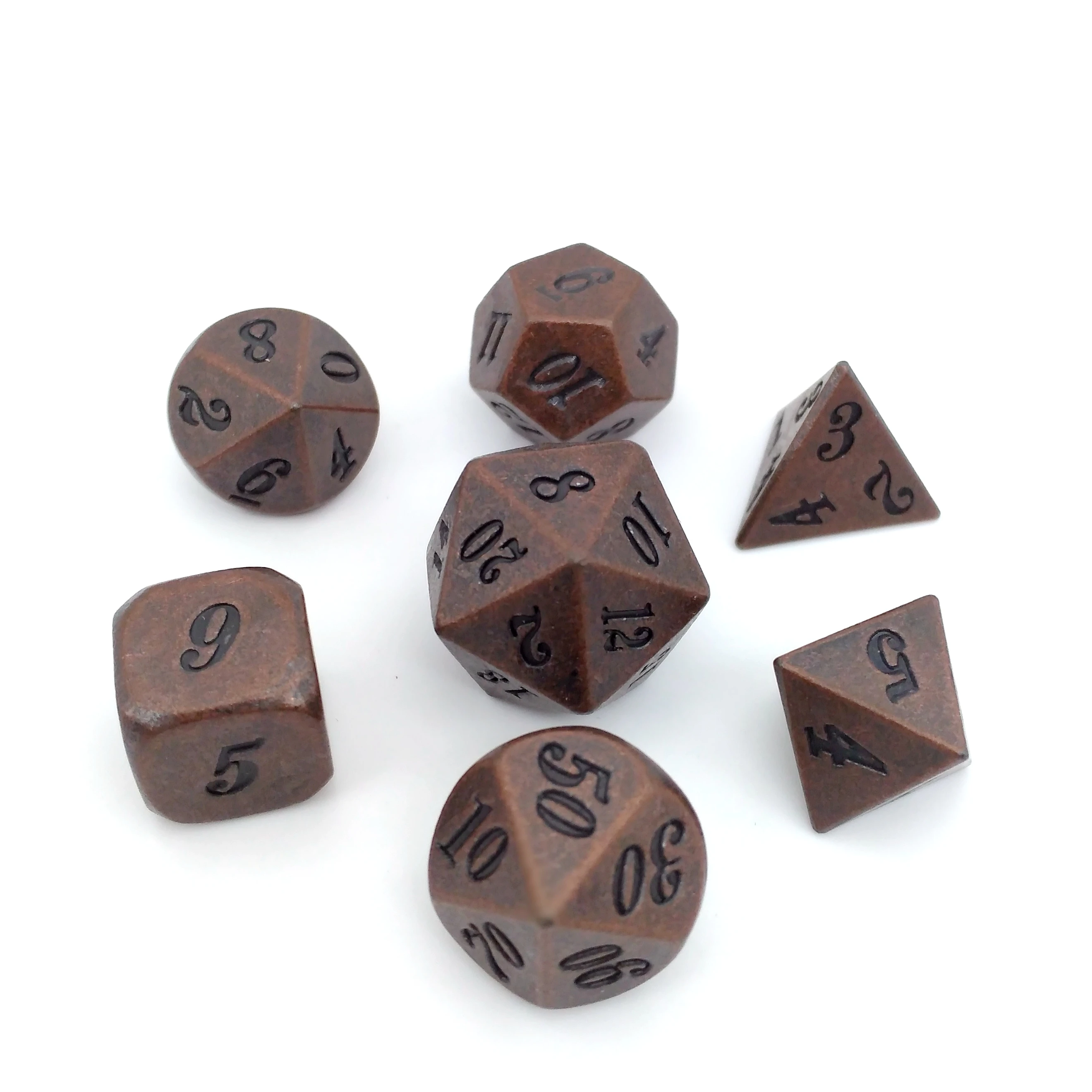 TITAN металлические игральные кости DnD комплект (старый Медь Цвет 7) кисть для бровей