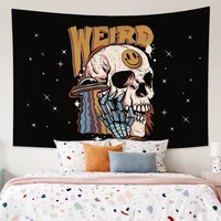 boho decor undead skeleton skull witchcraft tapestry aesthetic wall hanging celestial dark style decoration maison carpets home