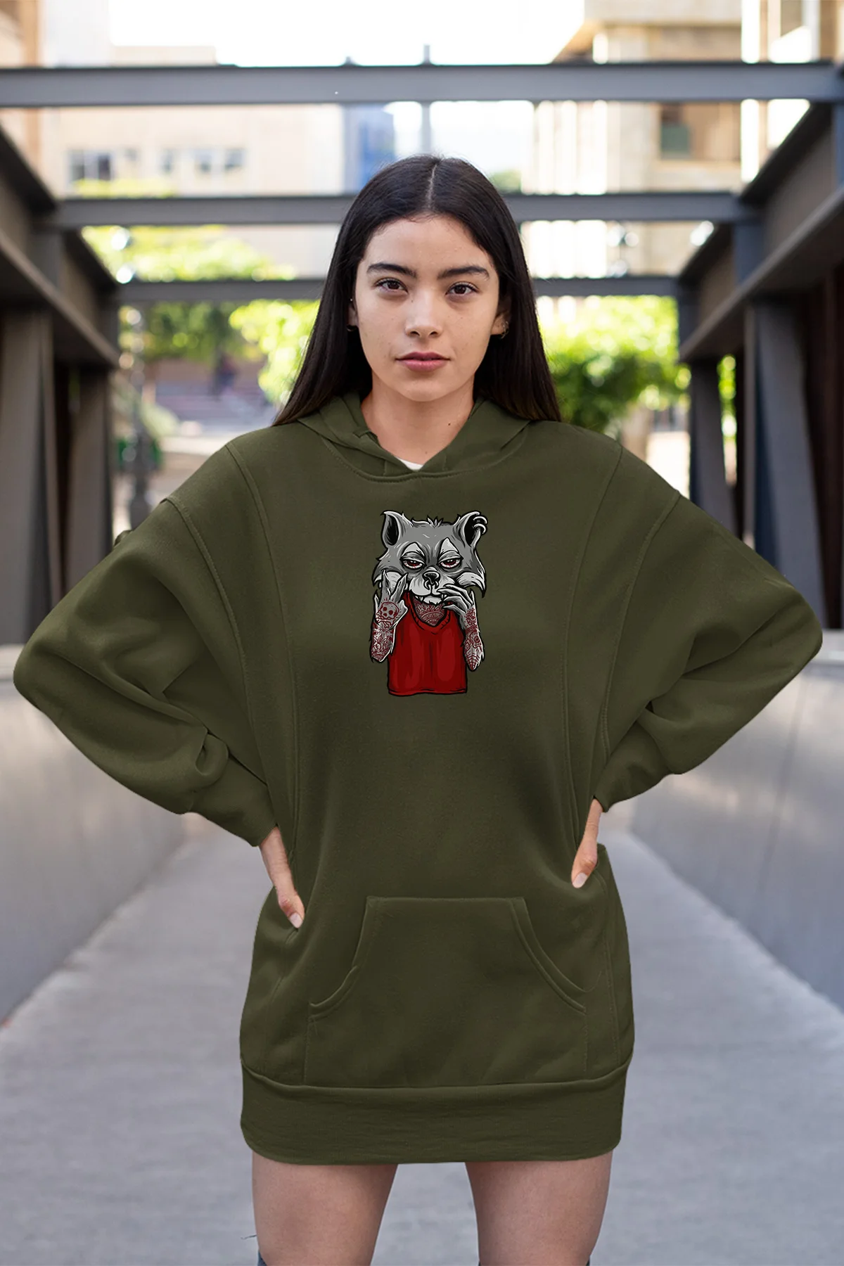 Angemiel одежда Татуировка енота зеленое платье свитер туника | Женская