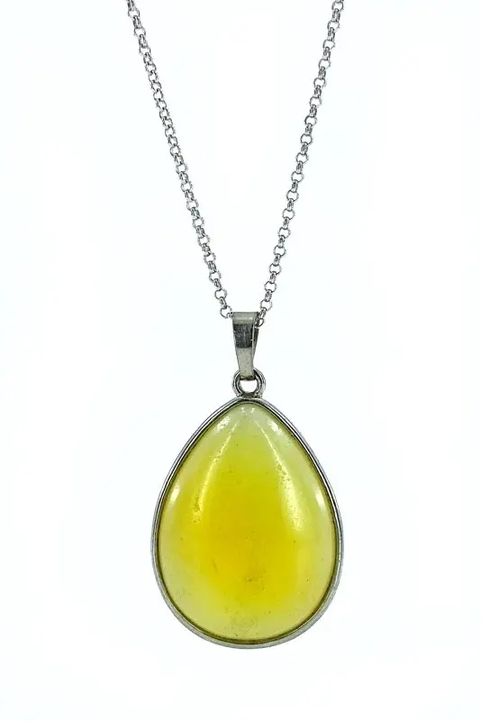 

Drop Natural Amazonite серебряное ожерелье с камнем