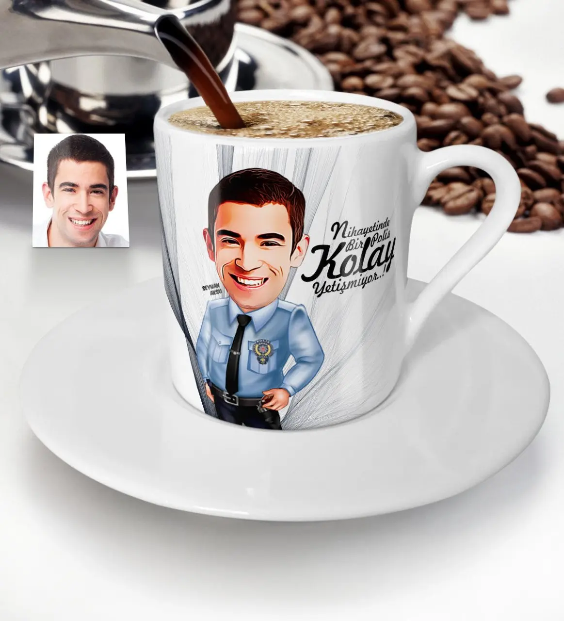 

Персонализированные Bay полиция мультфильм чашка для кофе по-турецки-1