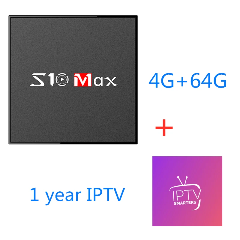 4G 64G with 1y iptv S10 max Android 9,0 tv Box Amlogic S905X2 4 Гб 64 Гб 1080P 4K 2,4+ 5g wifi Google Store Netflix Youtube 4 ГБ 32 ГБ телеприставка IP tv - Цвет: 4G 64G with 1y iptv
