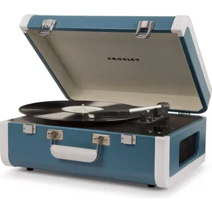 Виниловый проигрыватель CROSLEY PORTFOLIO PORTABLE [CR6252A TU] turquoise/white c Bluetooth|Проигрыватели