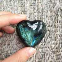 moonstone crystal heart shaped natural labradorite palm stone healing mineral gemstone reiki chakra polished pocket stone
