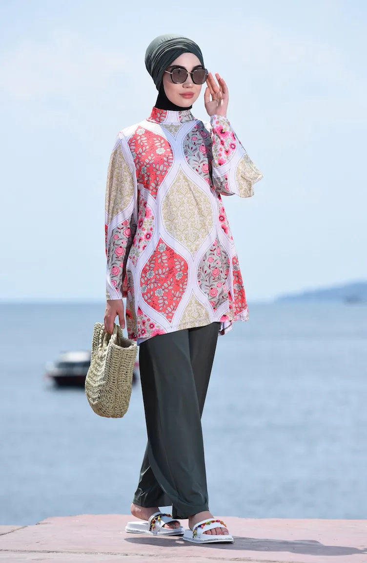 

Islamic Swimwear Conservative Female Swimsuit Modest Swimwear 2021 Beach Clothing Muslim Swimsuit Bathing Cap and Breast Pad