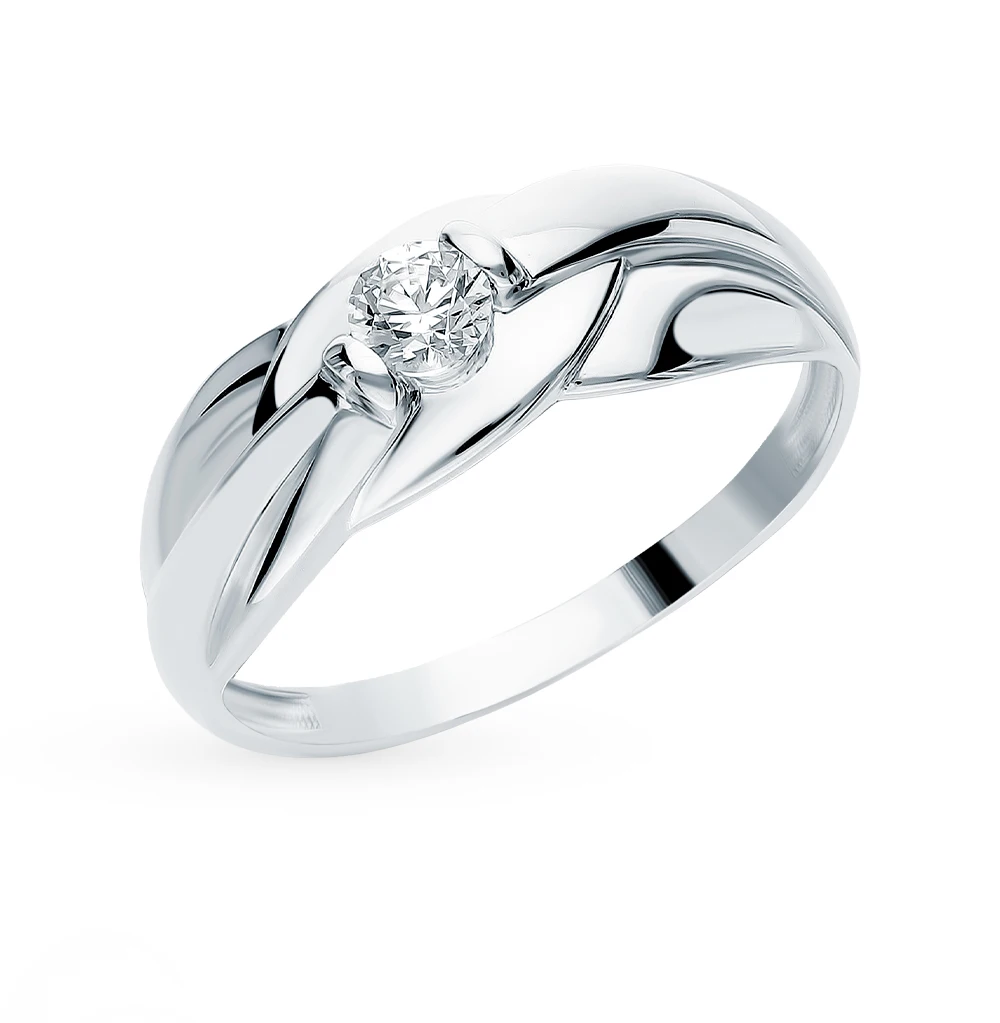 Серебряное кольцо с фианитами SUNLIGHT проба 925|Кольца| |