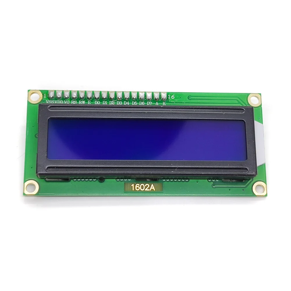 Символьный LCD дисплей 1602 16х2 знака с I2C / SPI адаптером синий | Электронные
