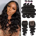 Волосы UNICE бразильские волнистые пряди волос с застежкой, свободная часть, для наращивания, 3 пряди с застежкой на шнуровке