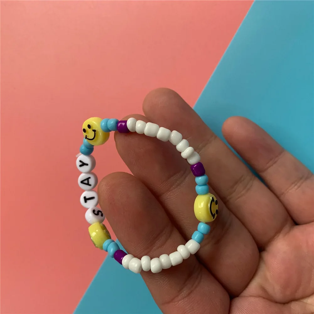 Детский Браслет Kpop Stray Love Smiley Face одинаковое гибкое украшение модное