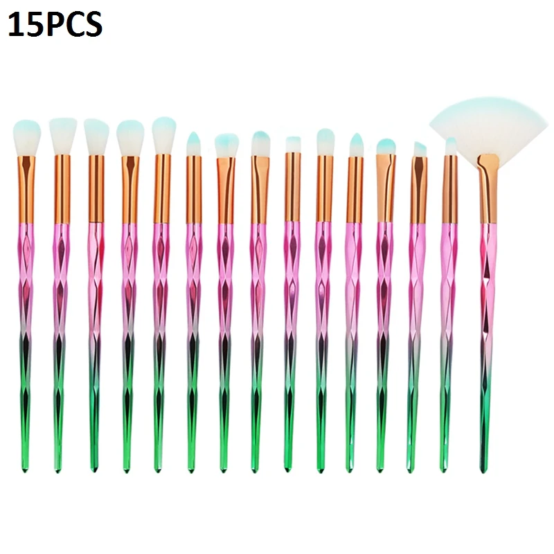 15pcs B 7/10/15/20 штук, Профессиональные кисти для макияжа, с украшением в виде кристаллов, на нашем сайте! кисти для макияжа Косметическая кисть для растушевки набор кистей для макияжа Pincel Maquiagem - Handle Color: 15pcs B