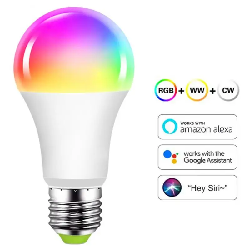 7W WiFi Smart Light Bulb LED RGB Lamp Work with Alexa/Google Home 85-265V RGB+White Dimmable Timer Function color Bulb