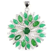 35x29mm jazaz 5 3g real green emerald pink tourmaline citrine tanzanite cz females 925 solid sterling silver pendant