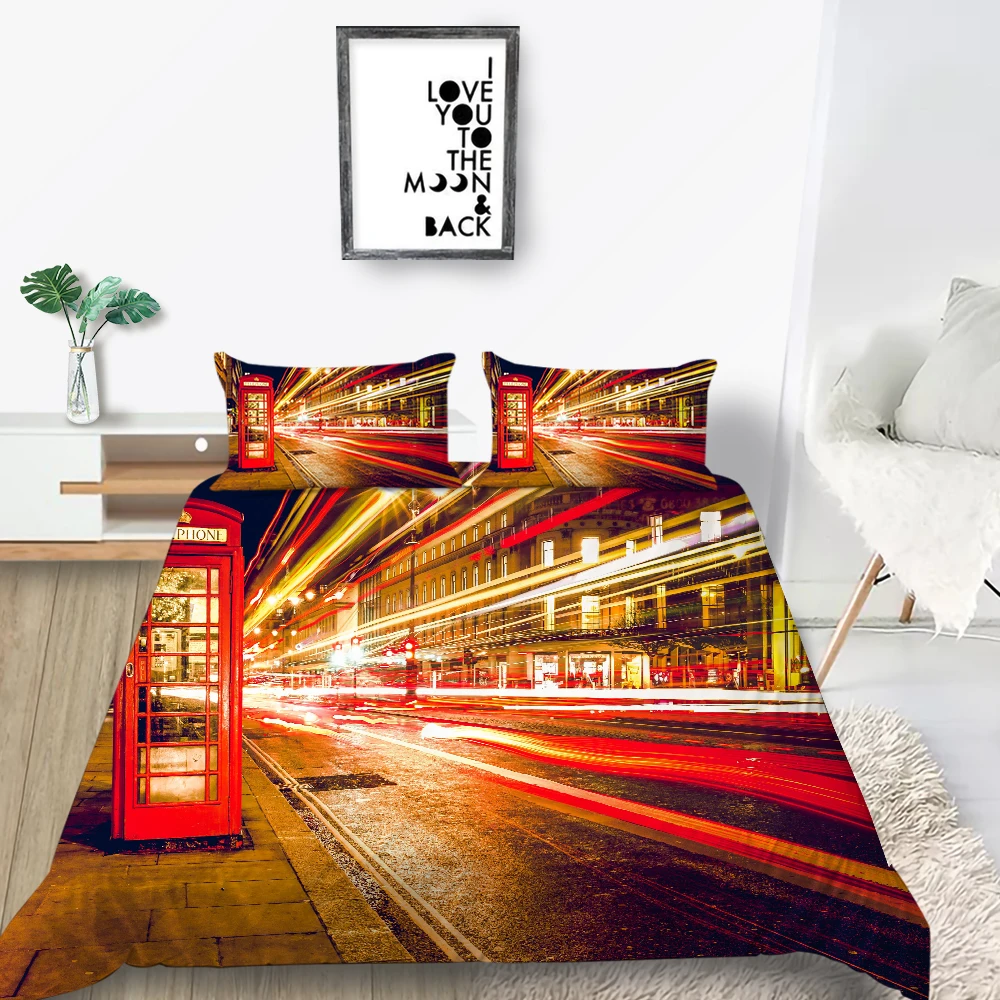 

King Size Bedding Set European Beautiful Classic Small Town Duvet Cover 3D Queen Twin Full Single Double Unique Design Bed Set