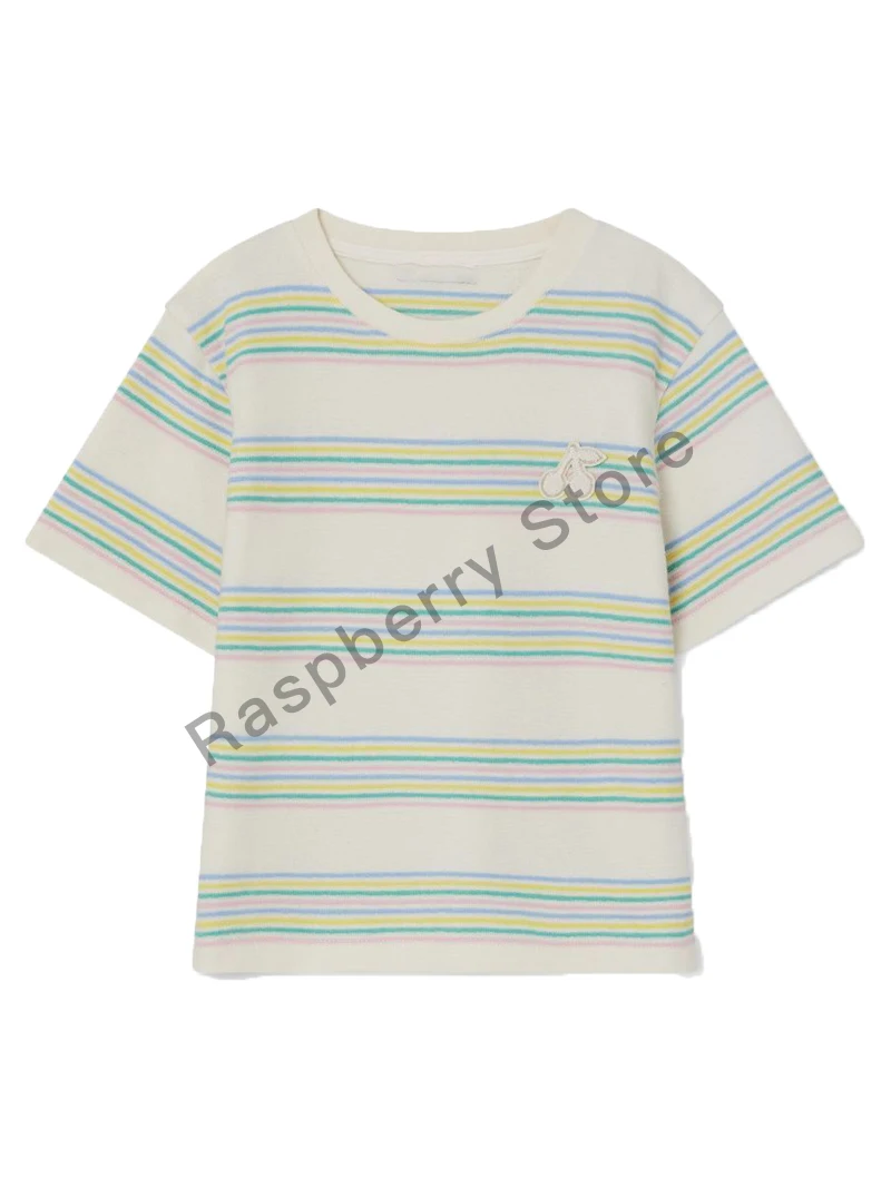 Платье-футболка для девочек в полоску разноцветное BP |