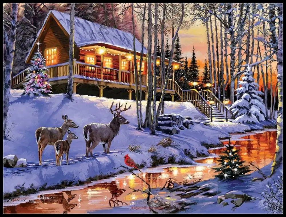 Набор для вышивки крестиком ручная работа 14 ct наборы крестиков Рождественский