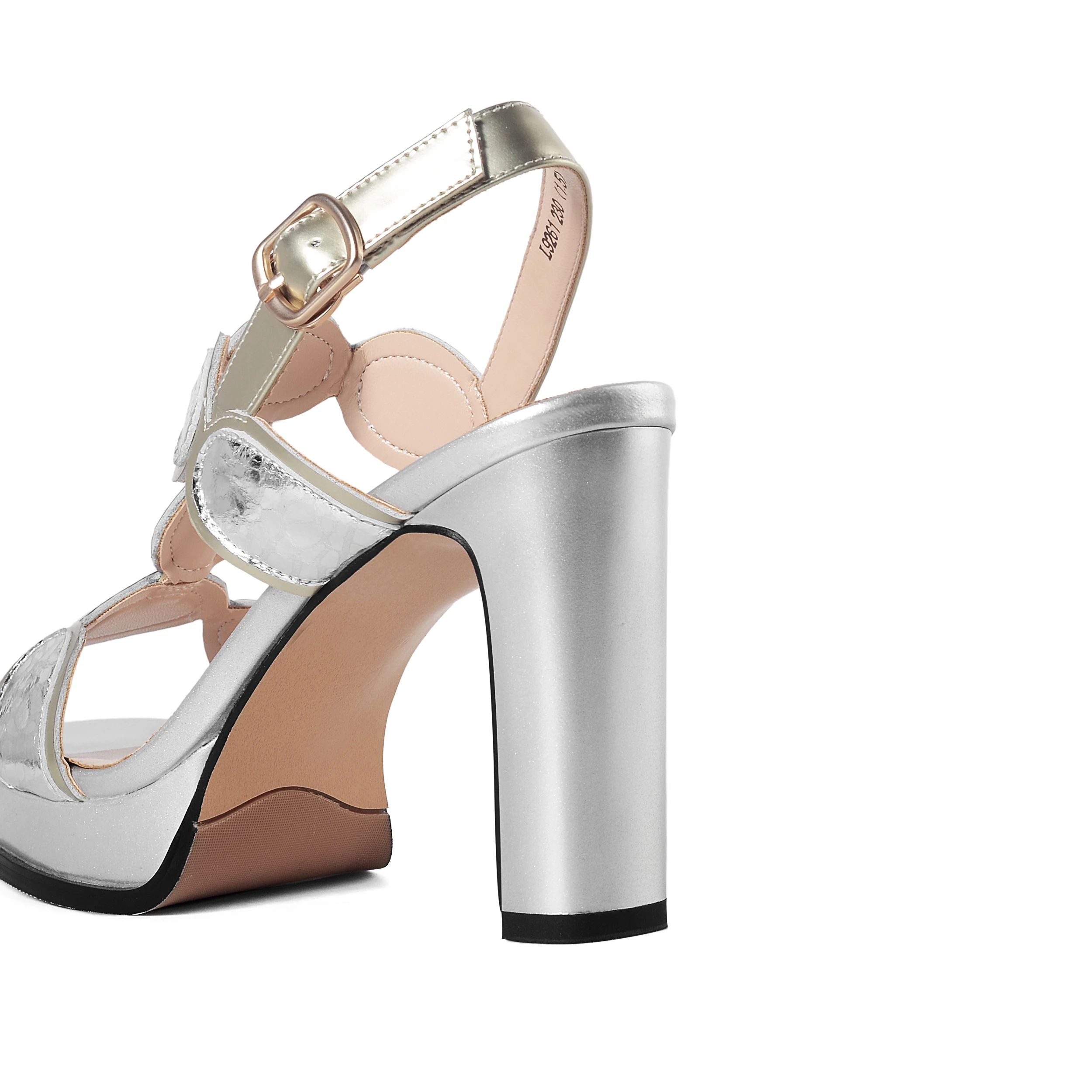 

Women Platform Sandals Summer Gold Silver High Heels Shoes Woman 2021 Leather Sandals 10cm