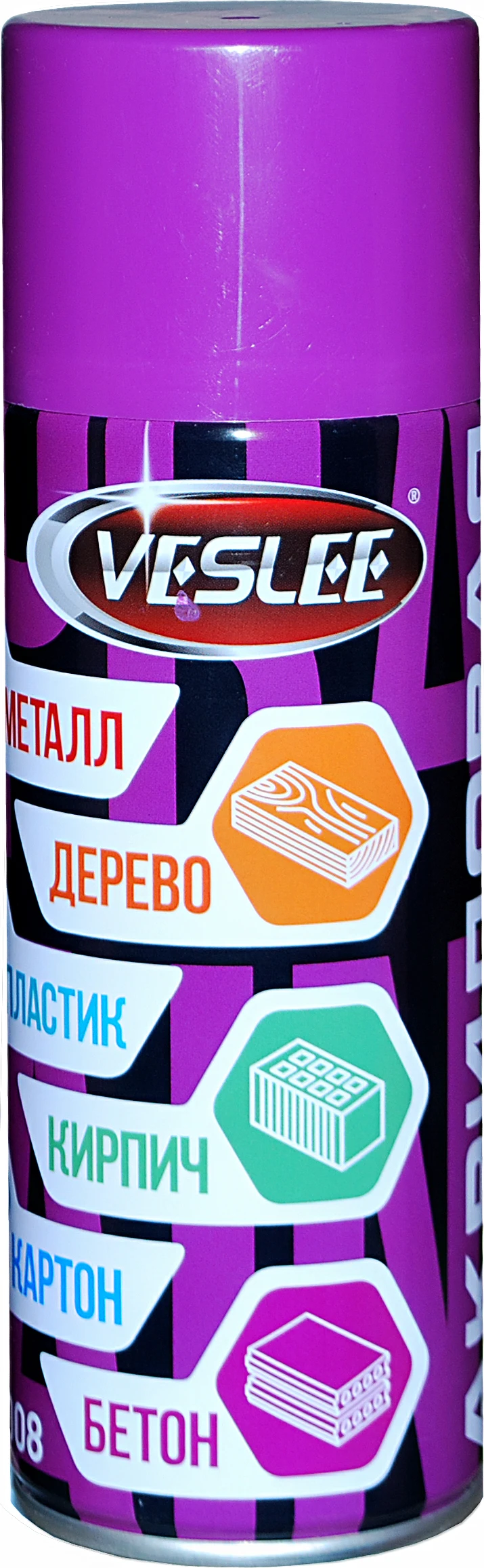 АКРИЛОВАЯ АЭРОЗОЛЬНАЯ КРАСКА VESLEE 520мл 270гр фиолетовый RAL 4008|Аэрозольная краска| |