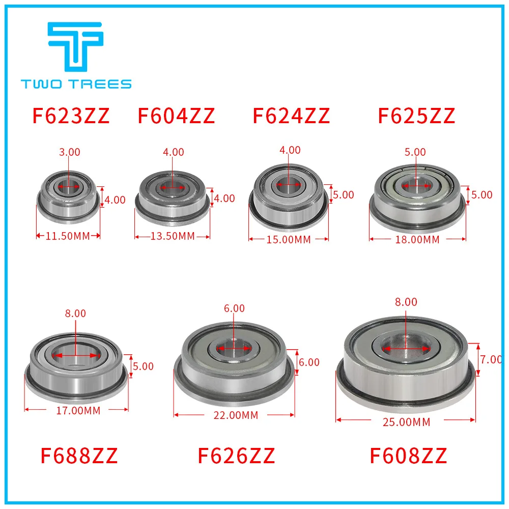 10 шт. фланцевые шарикоподшипники F604ZZ F623ZZ F624ZZ F625ZZ F684ZZ F688ZZ 3D принтеры части