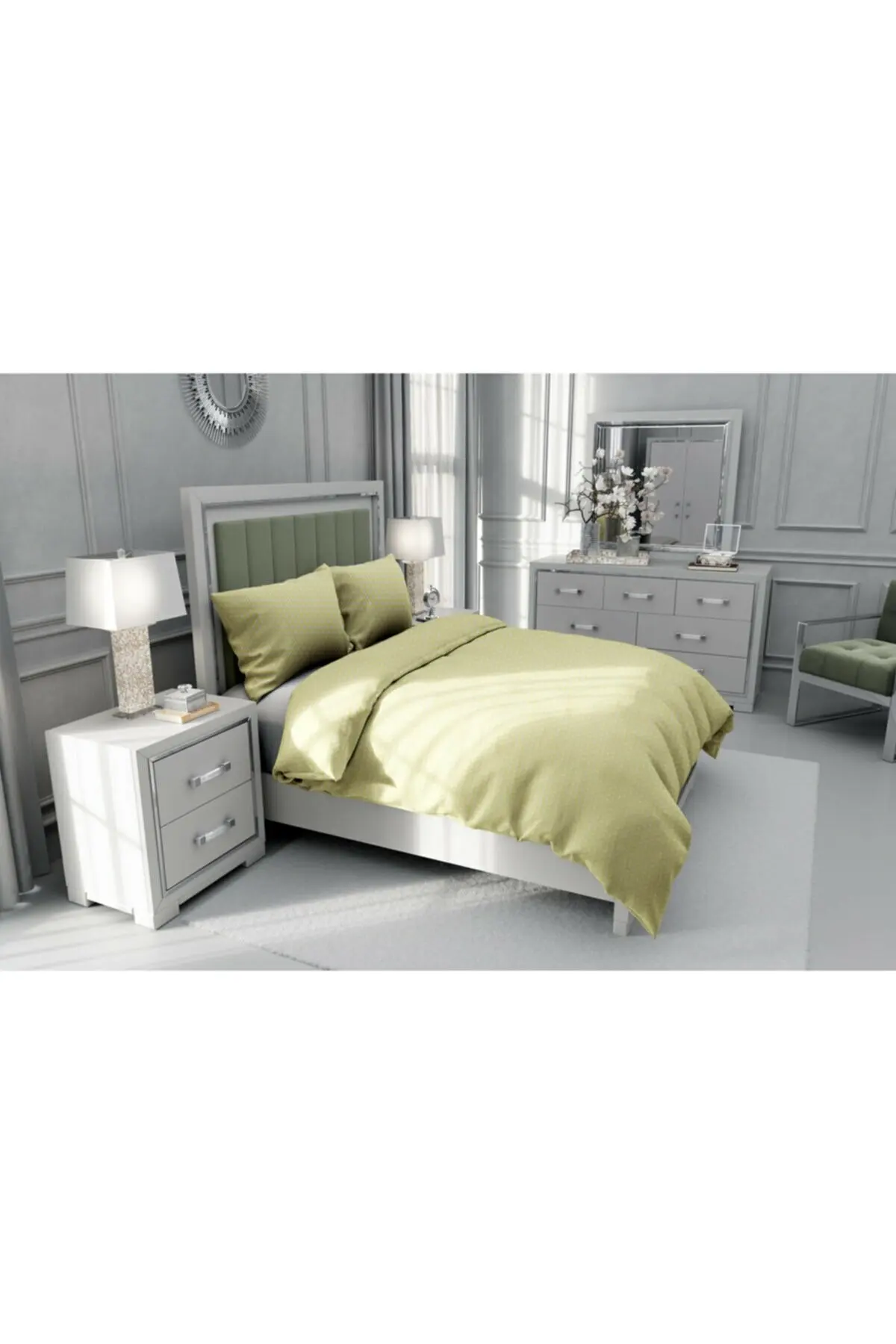 

Duvet Cover Set (100% COTTON) Cover = 200 X220 (1 PCS)/PILLOW COVER = 50 X70 (2 PCS)