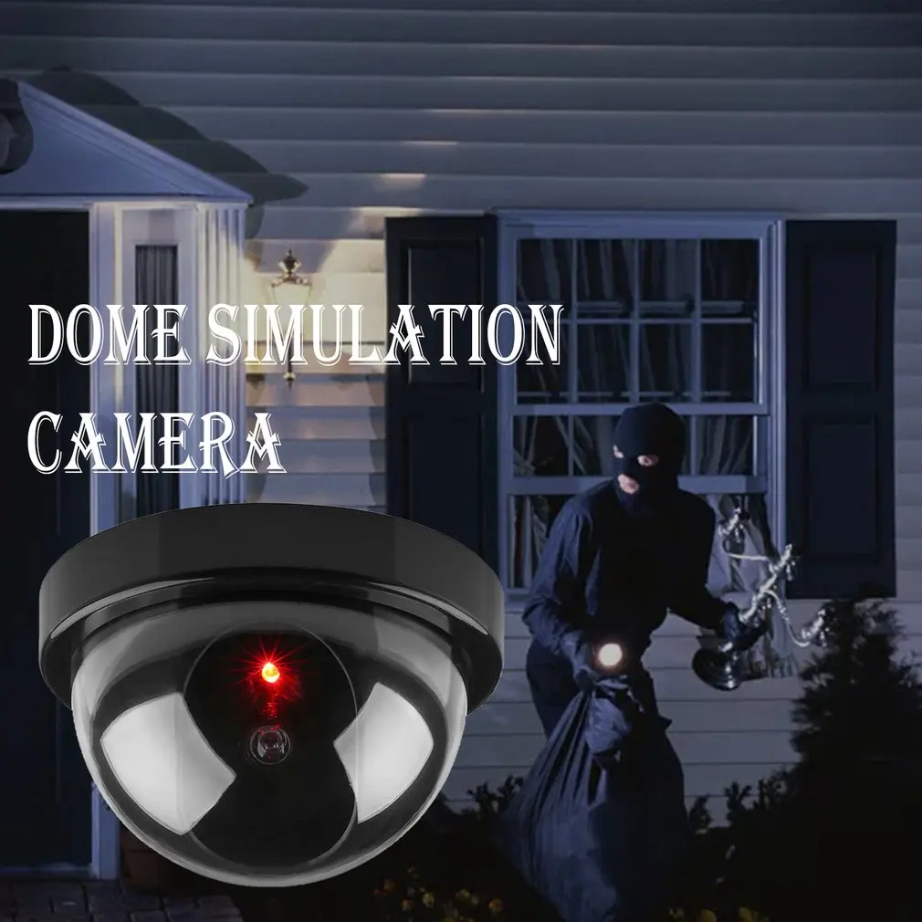 

Dummy Dome CCTV Camera Outdoor Indoor Fake CCTV Security Camera Hemispherical Flashing LED Simulation Camera