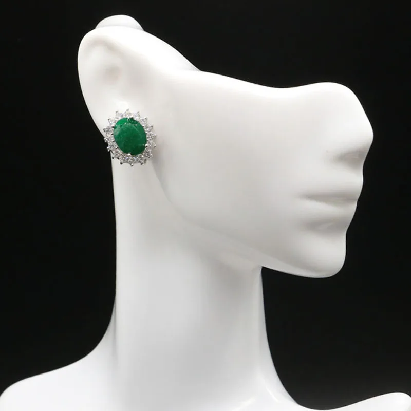 15x13 мм Потрясающие настоящий зеленый изумруд создала Лондон Голубой топаз CZ для