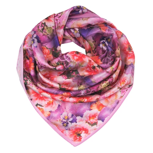 Платок женский шёлковый с принтом шейный и на голову размер 85х85 см Head Scarf women summer