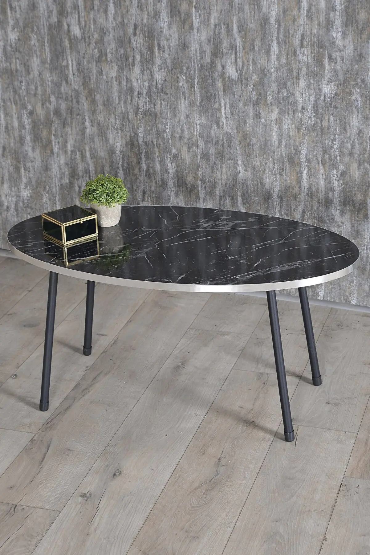 

Modern Coffee Table Scandinavian Benir Black Metal Leg De Monte Coffee Table Service Table Ellipse Living Room Living Room Tabl
