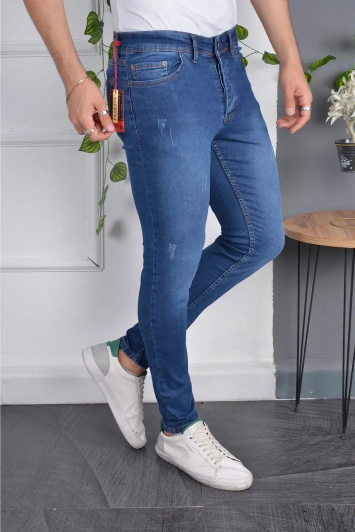 Мужские джинсы скинни сезона 2022 всесезонные повседневные синие Черные Стильные