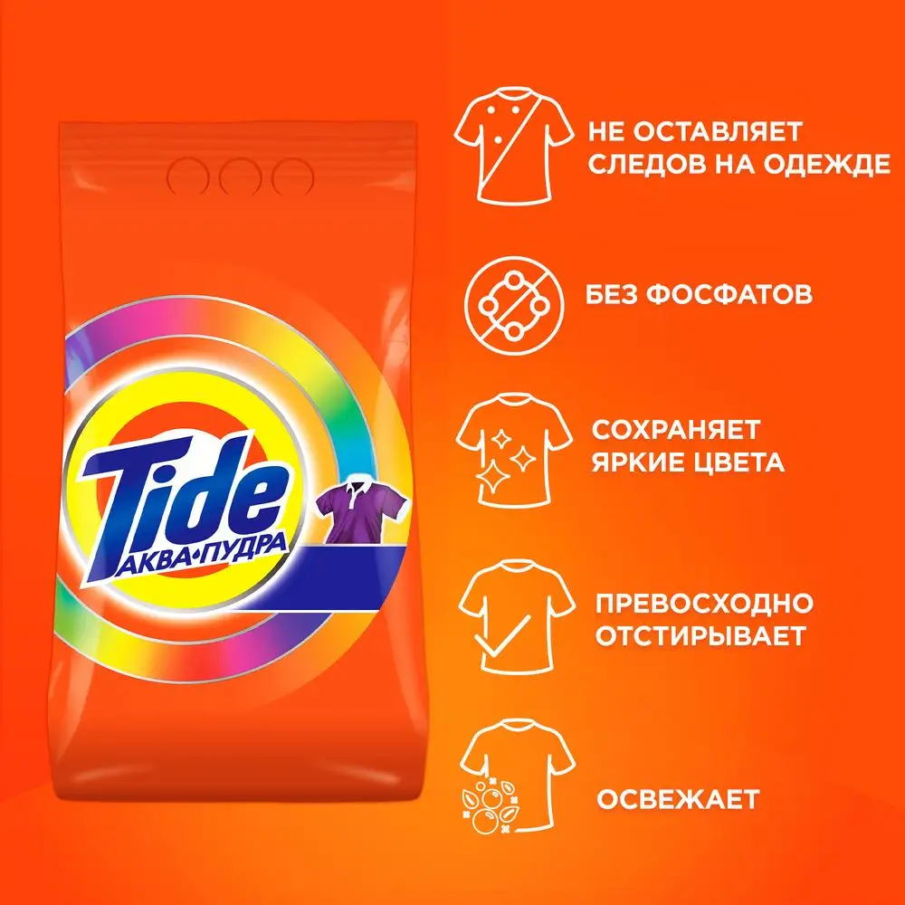 Стиральный порошок Tide автомат Color 80 стирок 12 кг. | Дом и сад