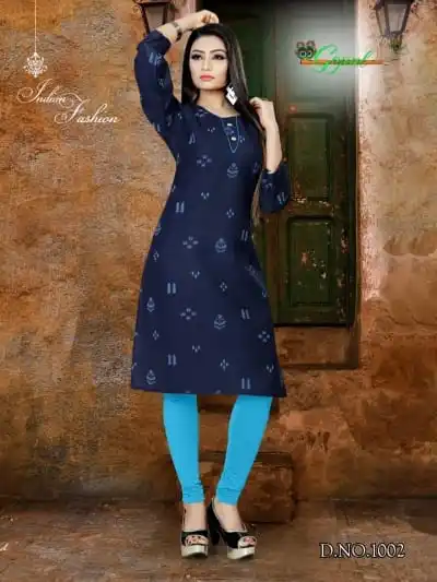 Indian Traditional Kurti 3 Quarter Sleeve Cotton Kurta Bollywood Designer Stylish Tunic Printed Top Women Dress Daily Party Wear |